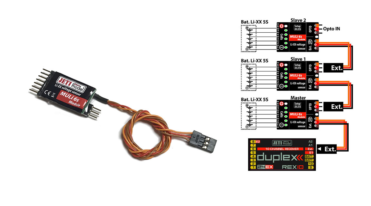 Jeti Telemetry 6S Individual Cell Modular Voltage Sensor (EX Bus Integration)